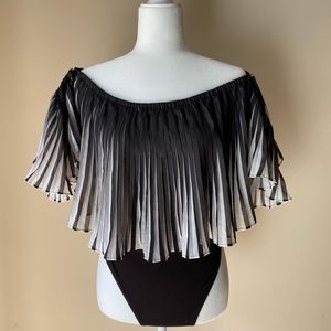 Charlotte Russe black and white ruffle bodysuit